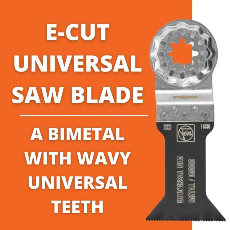 Fein Starlock E-Cut Universal Saw Blade - Precision Cutting for Wood, Drywall & Plastics, Bimetal with Wavy Universal Teeth, 1-3/4" Medium Width, 2-1/8" Length, 10-Pack - 63502223290 - Image 3